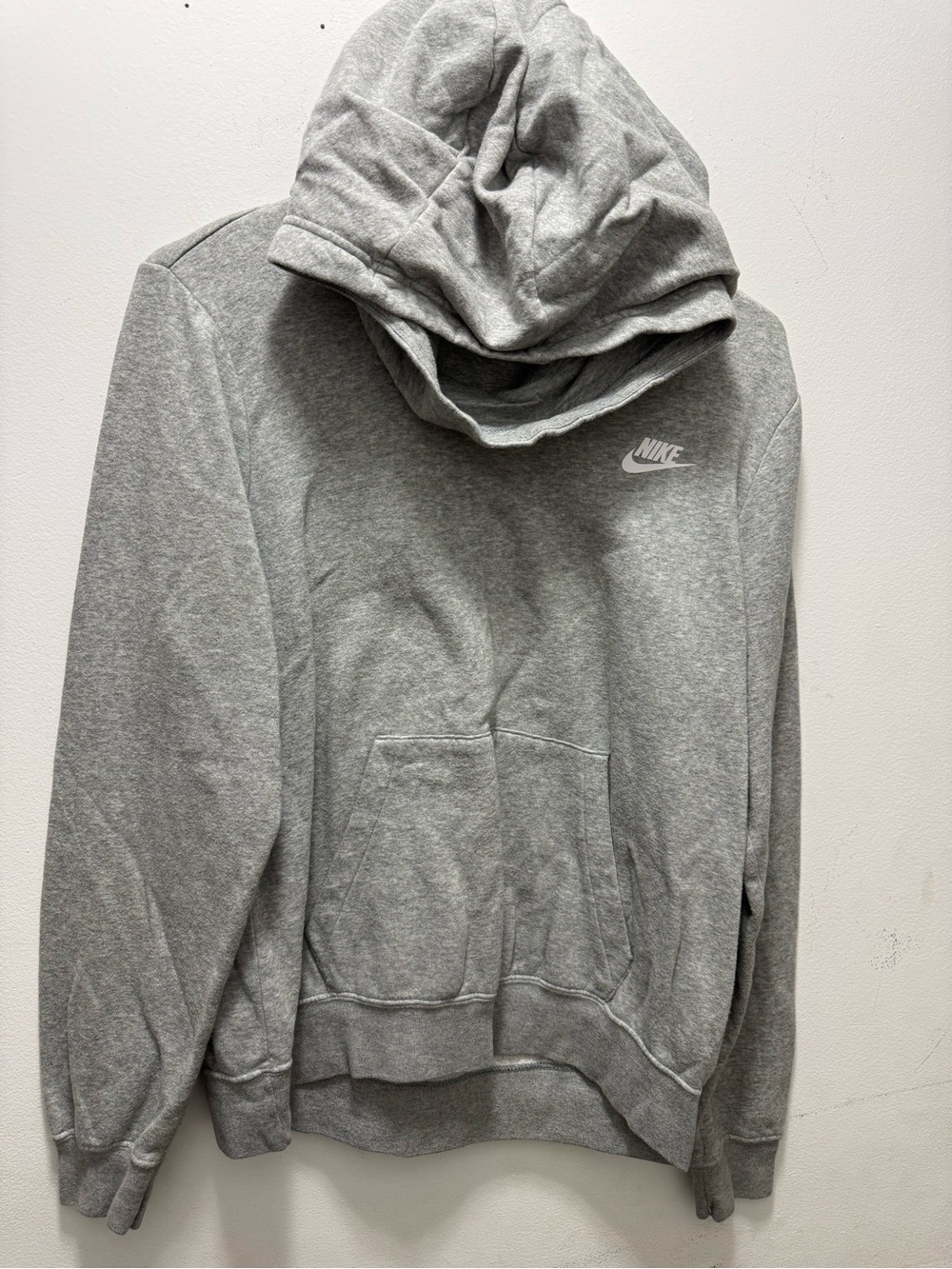Nike Light Gray Hoodie with White Logo